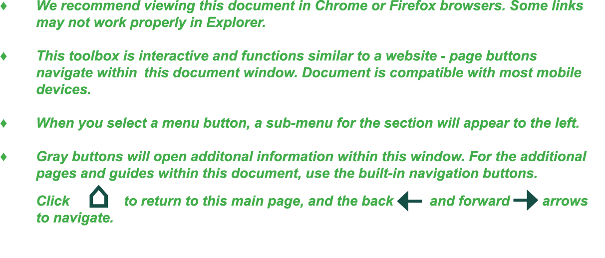   We recommend viewing this document in Chrome or Firefox browsers  Some links  may not work properly in Explorer       