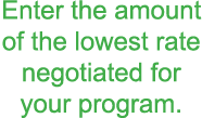 Enter the amount of the lowest rate negotiated for your program 